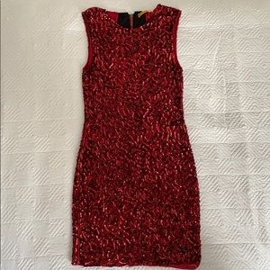 Alice + Olivia red sequin dress